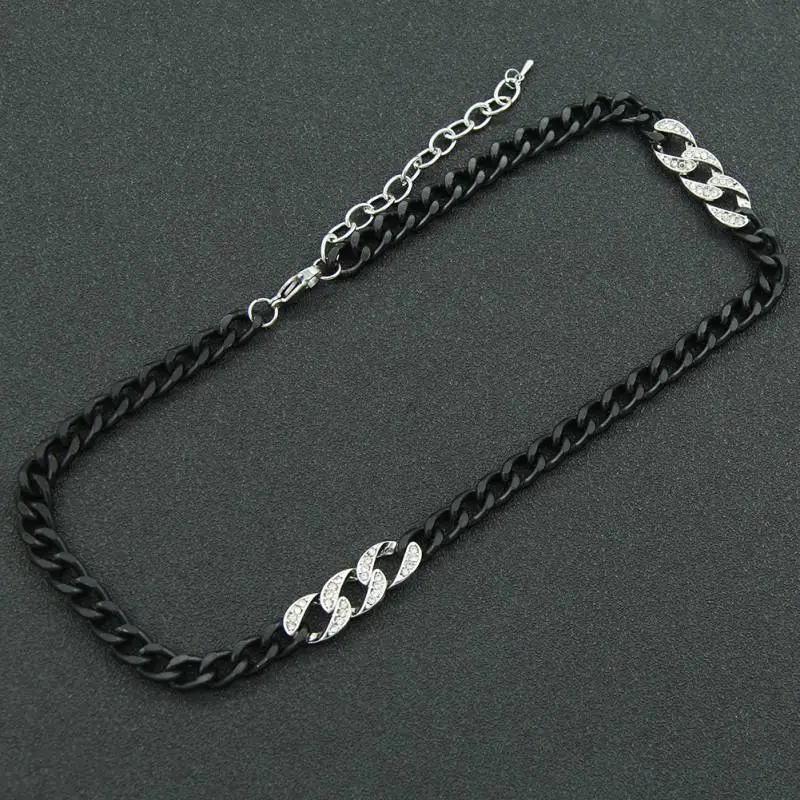 Two Color Splicing Cuban Necklace-2