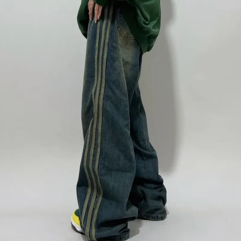 Retro Distressed Side Jeans-3