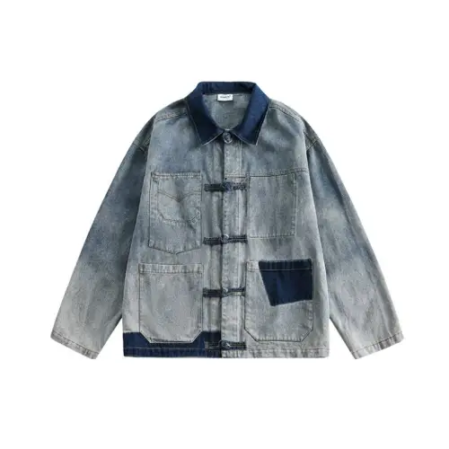 New Spliced Washed Denim Jacket