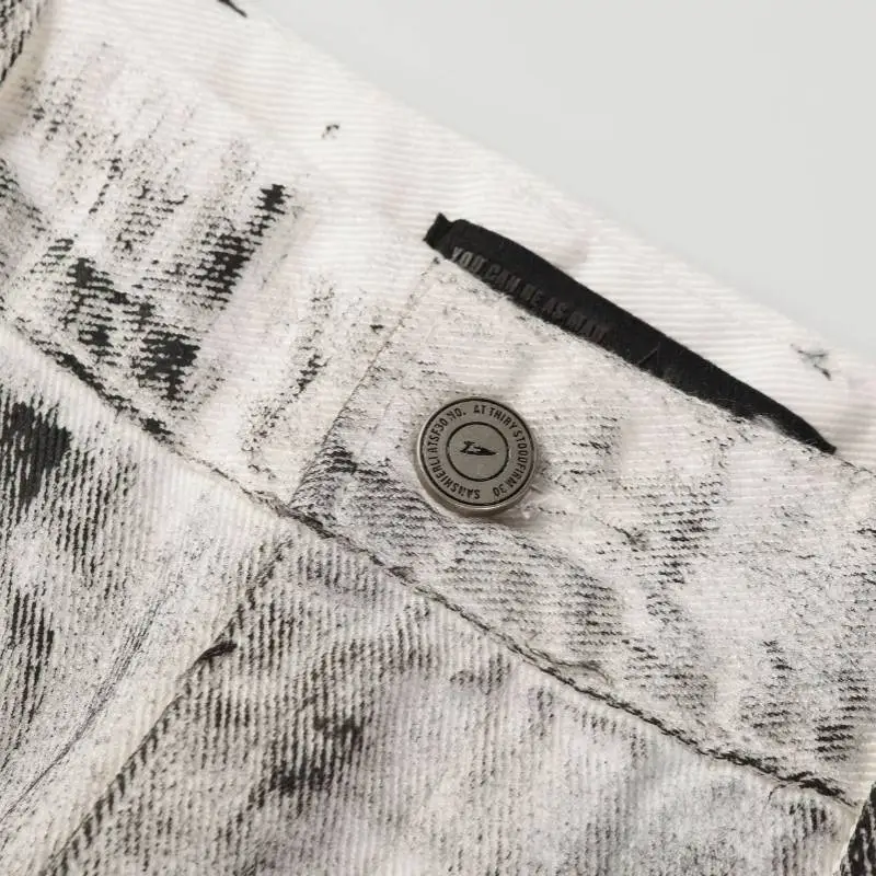 Trendy Niche Design Distressed Jeans-5
