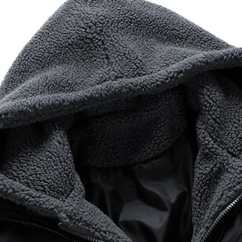 Cross border Lamb Wool Fleece lined Thickened Casual Cotton padded Jacket-8