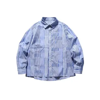 Contrast Color Stitching Design Sense Shirt