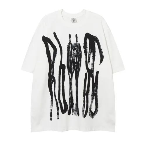 Graffiti Hand-painted Letter Large Printed Short-sleeved T-shirt