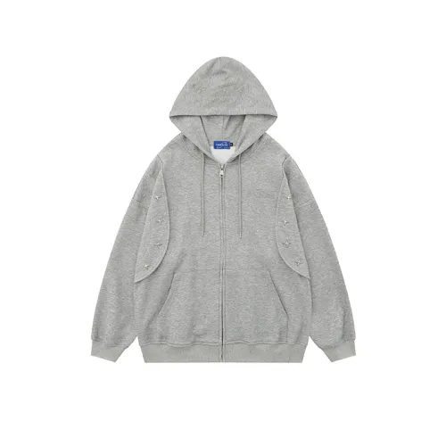 Solid Color Hooded Zipper Sweater