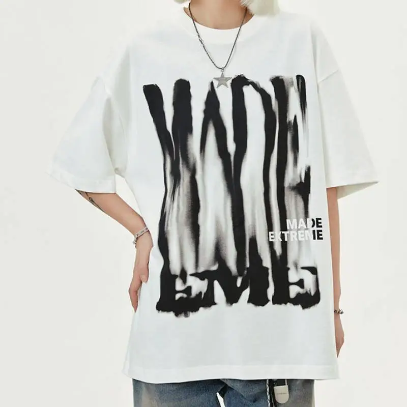 Fine Cotton Letter Printing T Shirt-9