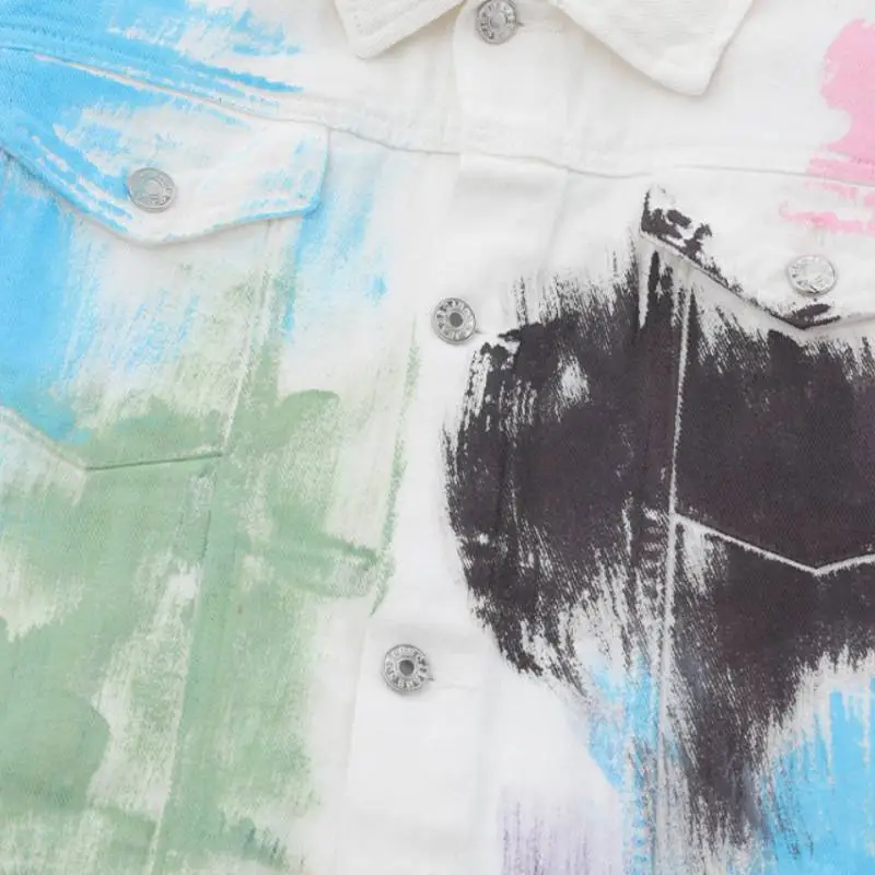 Painted Spray Denim Jacket-5
