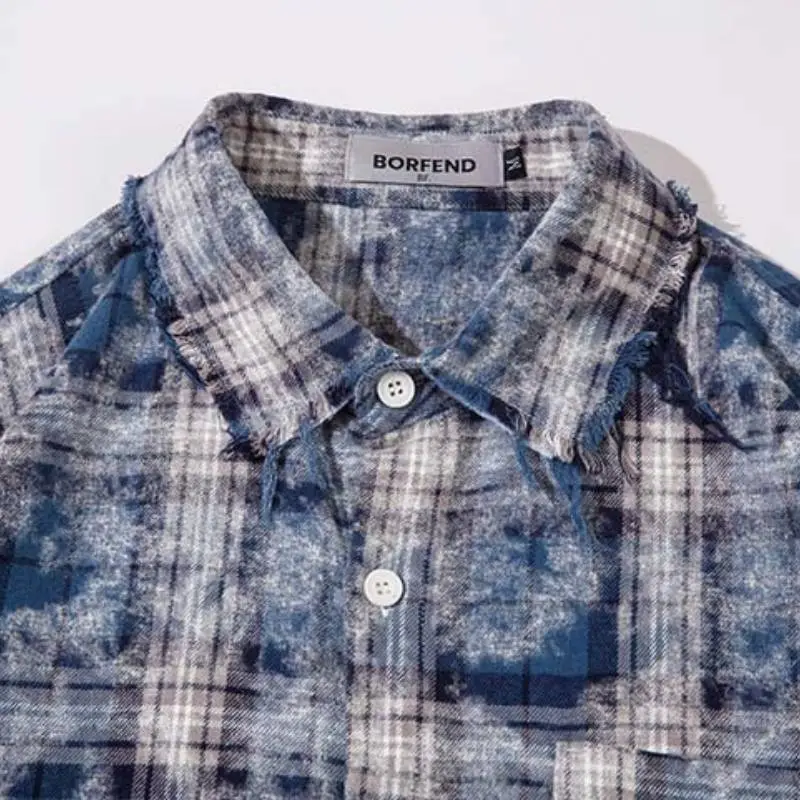 Washed Nostalgic Tassel Design Shirt-4