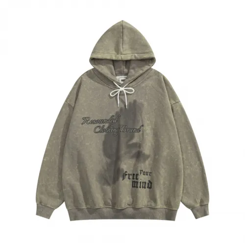 Washed Unreal Pigeon Printed Hooded Sweat