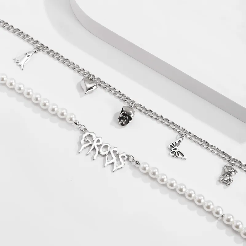 Skull Metal Design Necklace Cubac-3