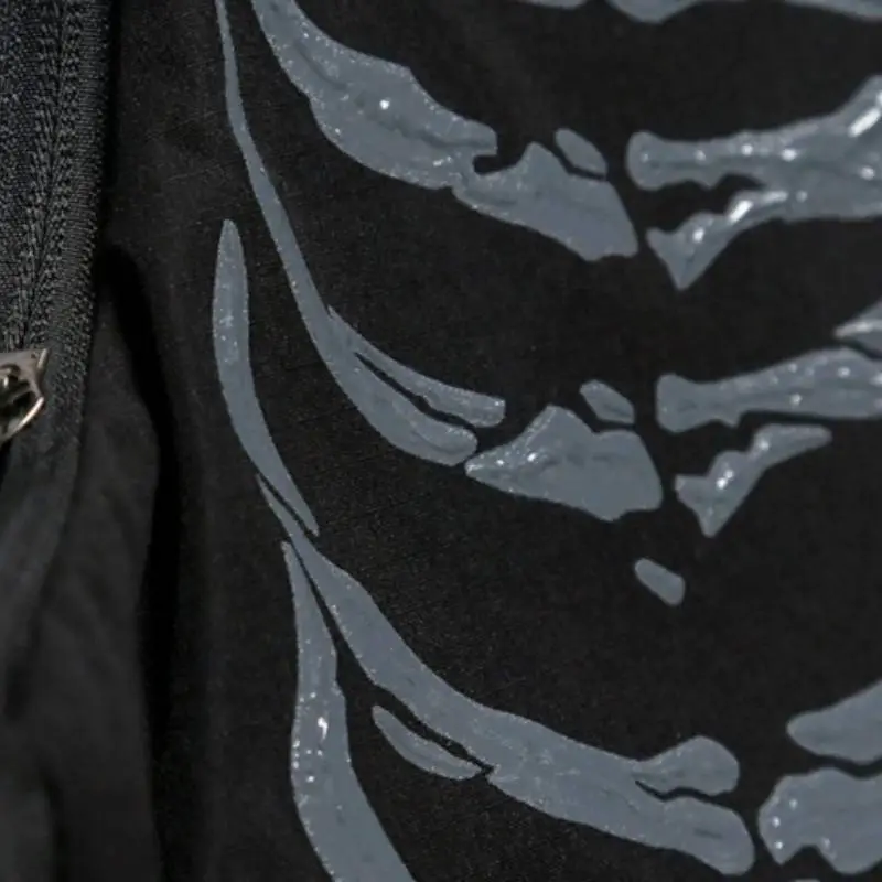 Skeleton Pulling Printing Irregular Functional Vest-4
