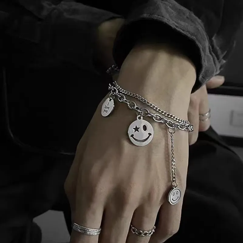 Double Layer Smiley Face Bracelet-2