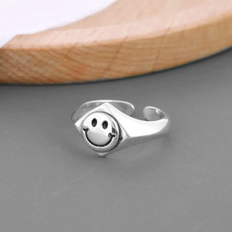 Five Pointed Star Smiley Face Ring-9