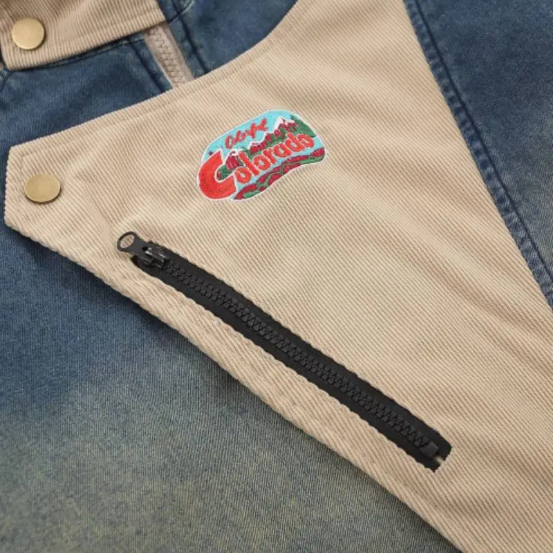 Vintage Distressed Thickened Denim Cotton-padded Coat-3