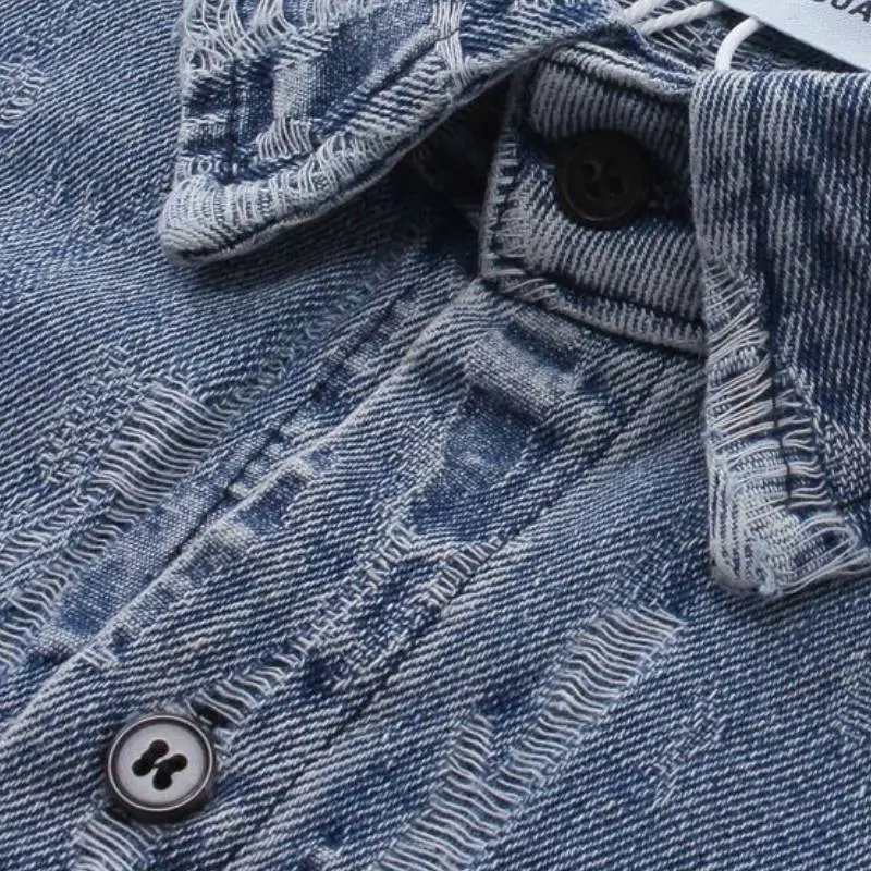 Trendy Denim Work Shirt-2