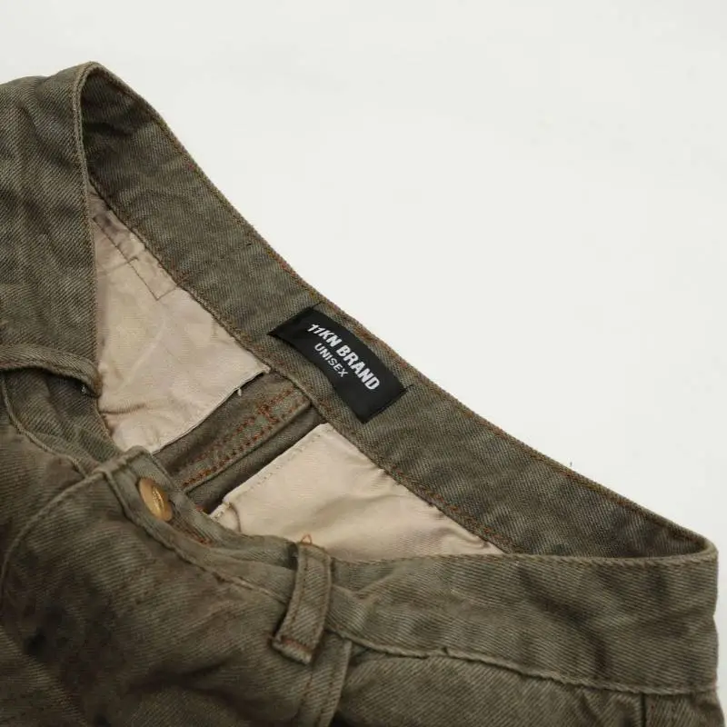 New Vintage Washed Heavy Stitching Line Straight Tooling Jeans swag OOTD-3