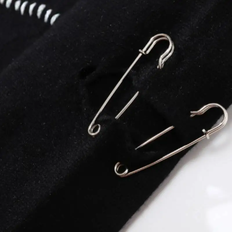 Retro High Street Irregular Hole Pin Open Line Contrast Color Loose Knit Sweater-4