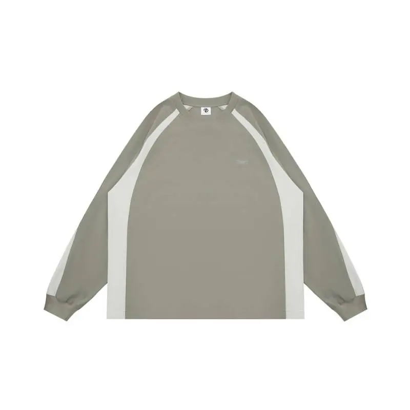 Fashion Raglan Sleeve Color Contrast Casual Loose Shirt-0