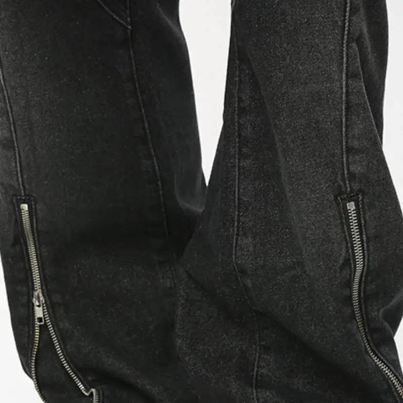 Washed Old Structure Line Flared Jeans-5