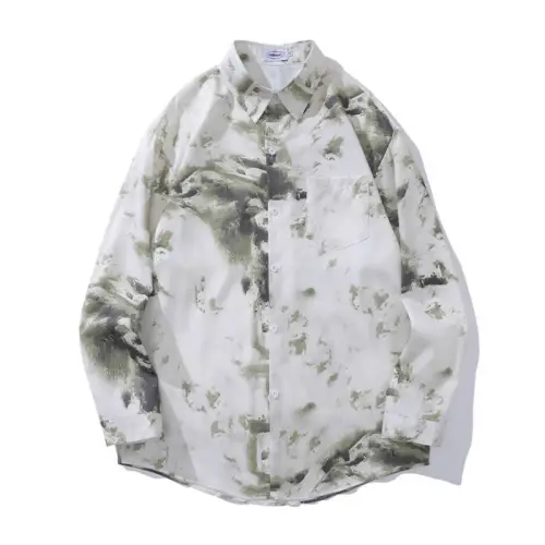 New Style Retro Flower Full Print Long Sleeve Shirt