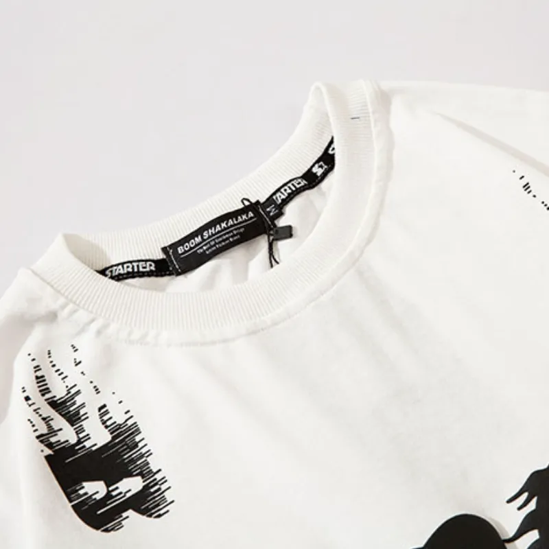 Fashion Loose Straight Long Sleeve T shirt-4