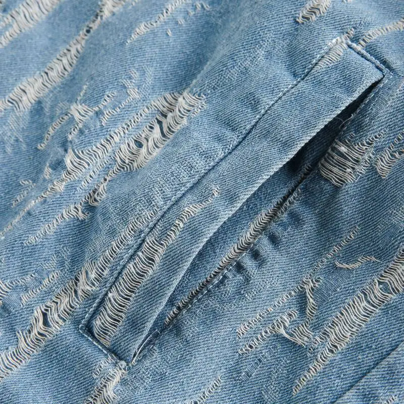 Ripped Denim Jacket-6