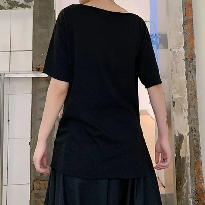 Dark Irregular Splicing T Shirt-2