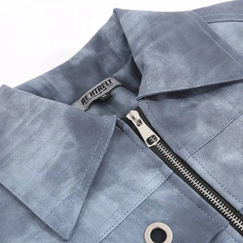 Original Design Functional Hardware Accessories Leather Jacket-2
