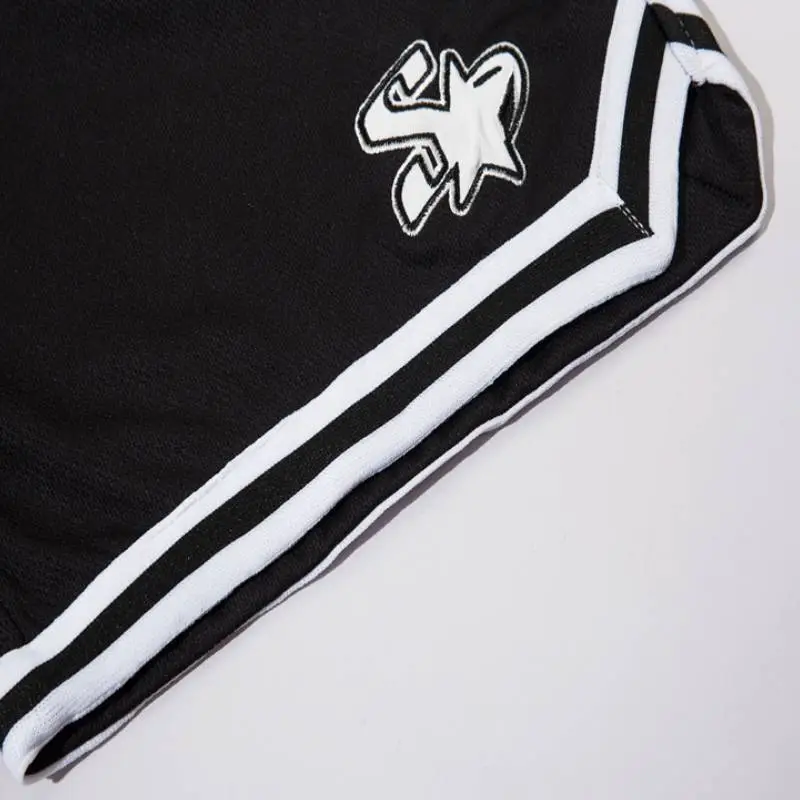 Embroidered Drawstring Shorts-2