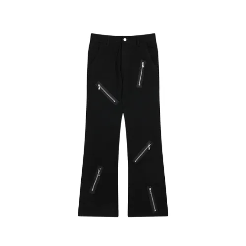 High Street Dark Niche National Tide Zipper Design Pants