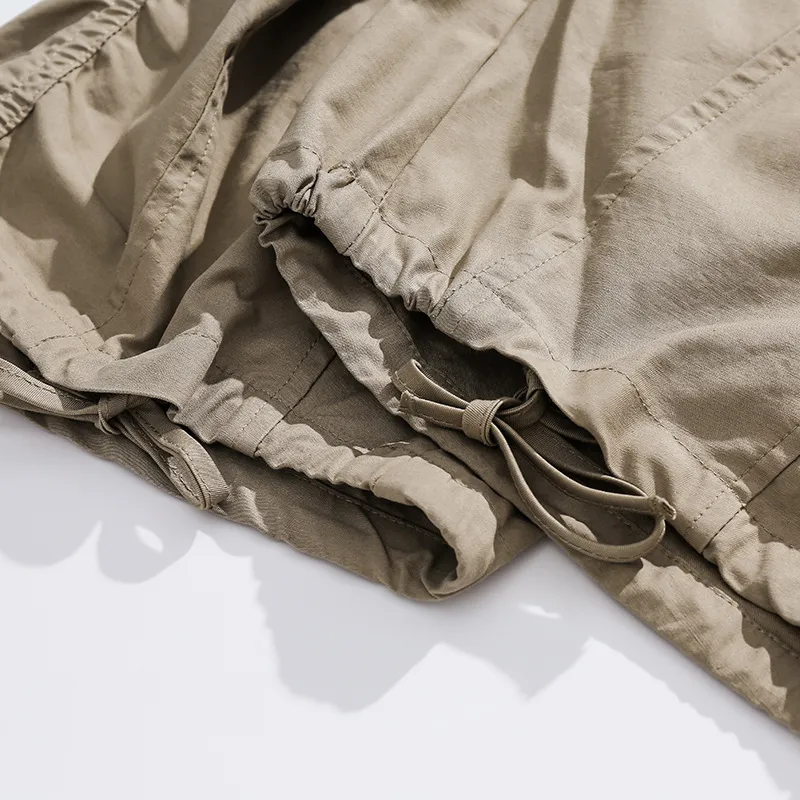 Solid Color Retro Outdoor Loose Casual Straight Pants-2