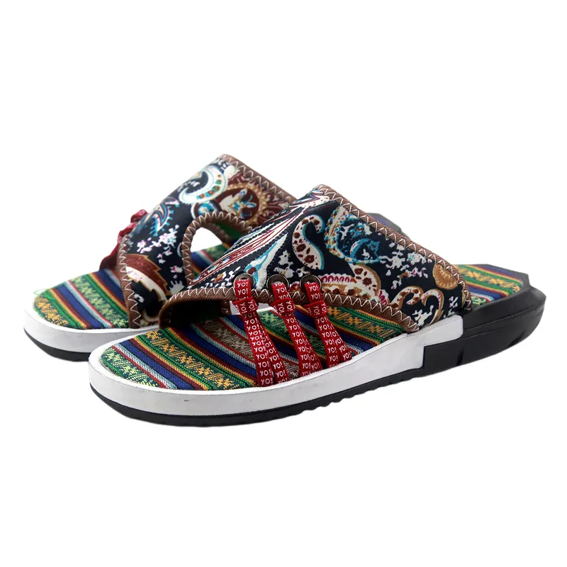 Large Size Ethnic Style Slippers-1