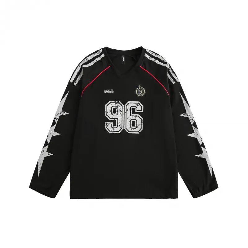 Star Letter Printed Loose Sweatshirt-4
