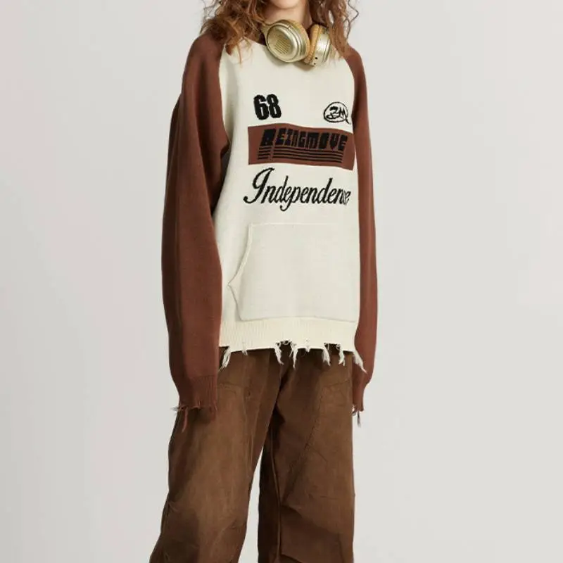 Retro Hooded Lazy Style Sweater-2
