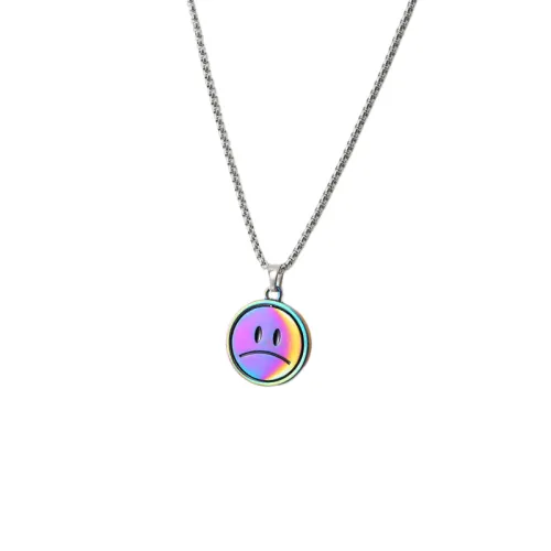 Colorful Smiley Face Pendant Necklace