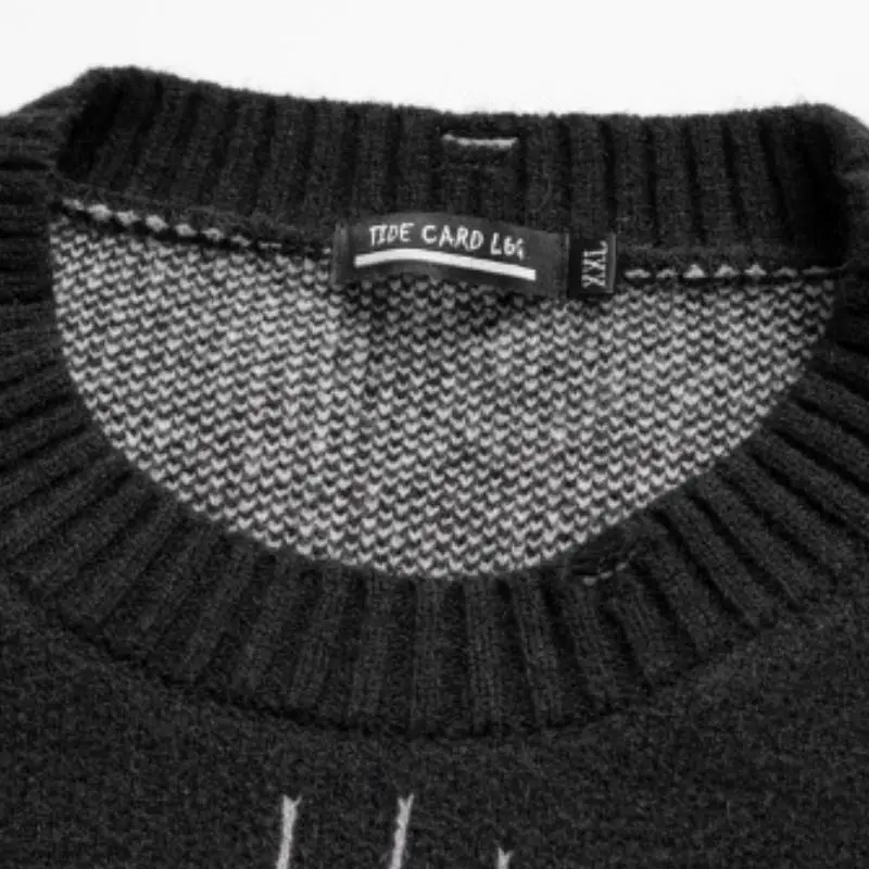 Meteor Falling Loose Crewneck Knitted Sweater-6