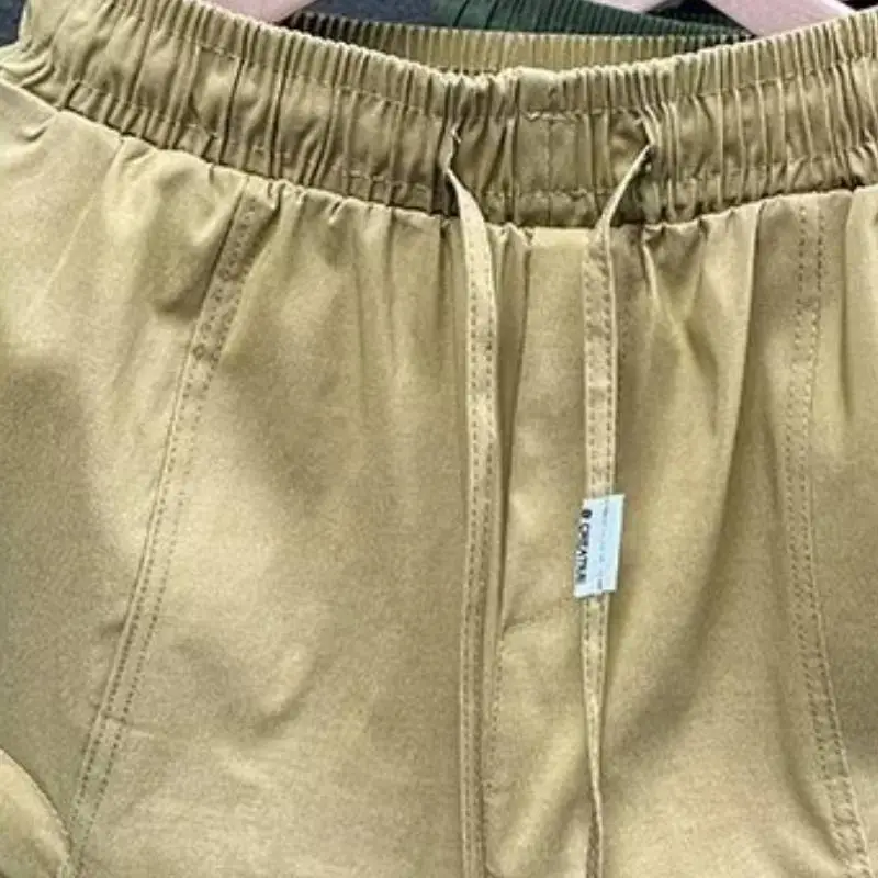 Loose Fashion Letter Printing Large Pockets Casual Pants-7