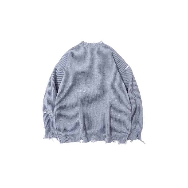 High Street Distressed Ripped Sweater-3