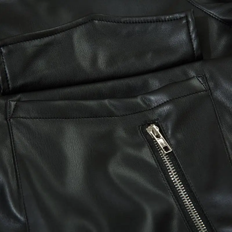 New Style Vintage Decorative PU Leather Jacket-3