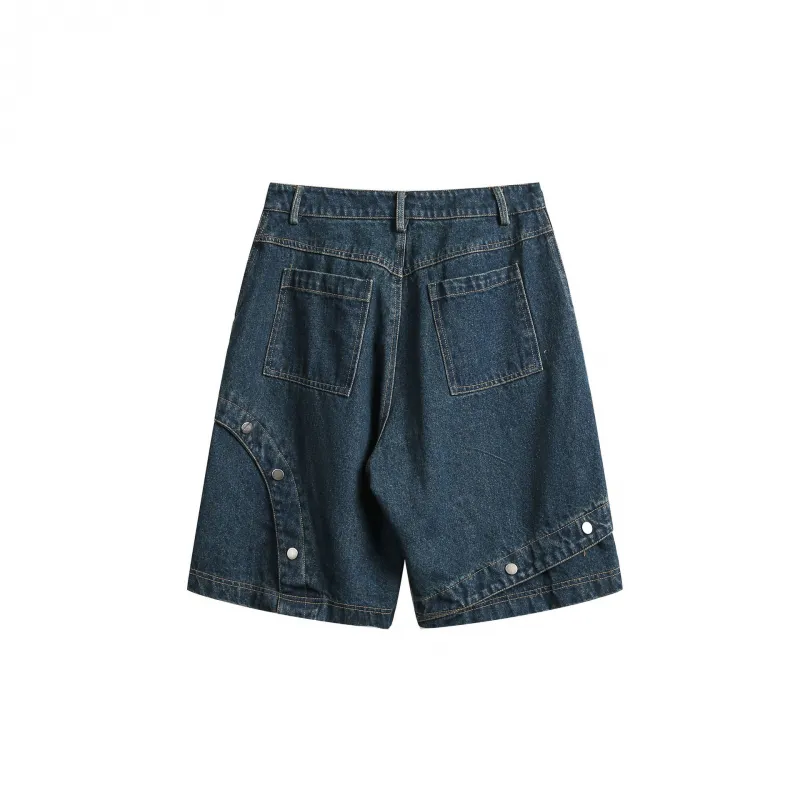 Versatile Loose Denim Shorts-1