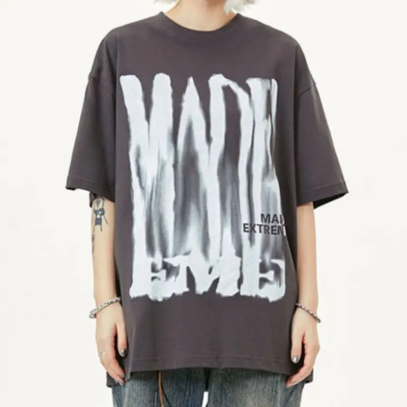 Fine Cotton Letter Printing T Shirt-2