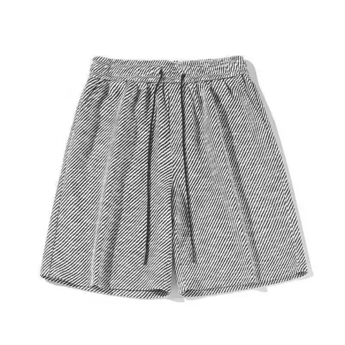 Simple Retro Large Size Striped Shorts