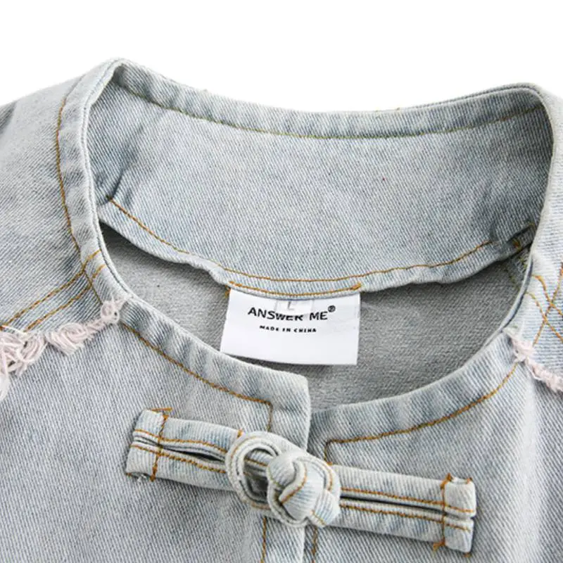 Rough Edge Denim Crewneck Jacket-2