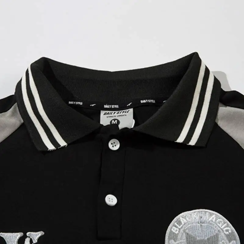 Trendy Brand Street Loose Polo Shirt-3