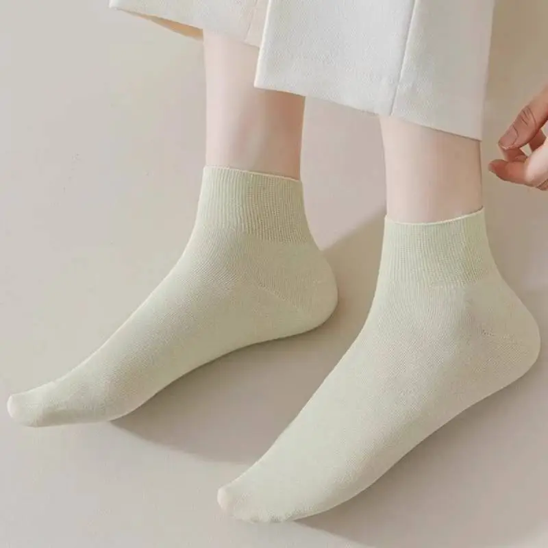 Casual Plain Polyester Mid Calf Sock-1