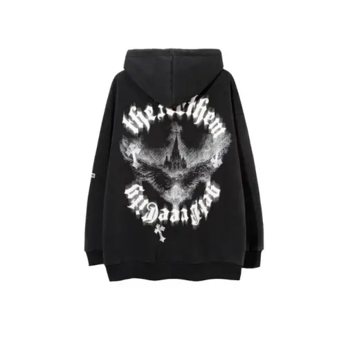 High Street Retro Niche Creative Wash Printed Hoodie