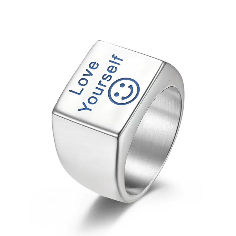 アクセサリー smile Luminous Smiley Face Titanium Steel Ring 19.9mm - POIZON