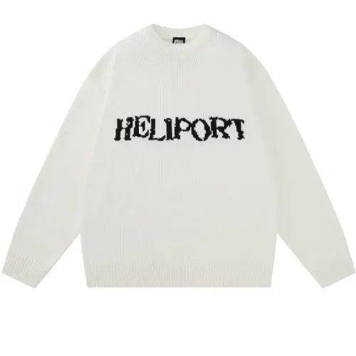 HELIPORT Apron Digital Jacquard Sweater Personalized Loose Pullover Top