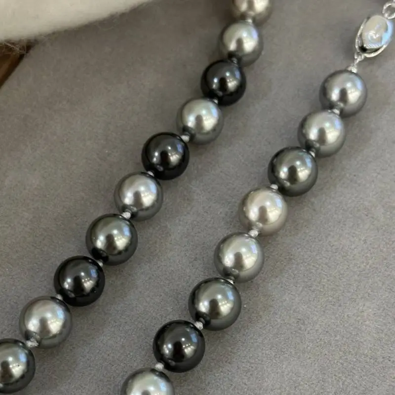 Artificial Tahitian Black Pearl Necklace-4