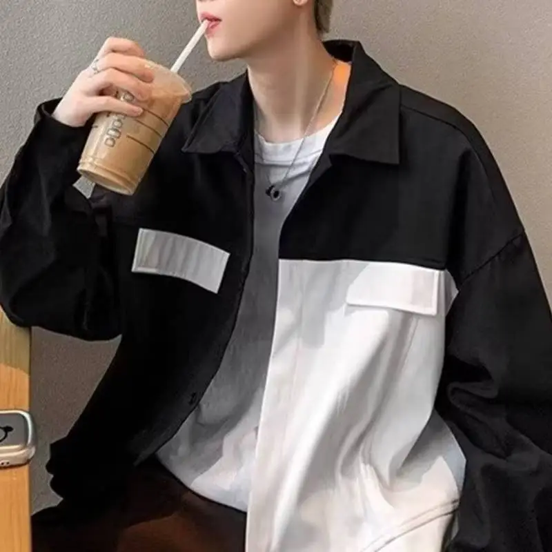 Contrast Color Stitching Jacket-4