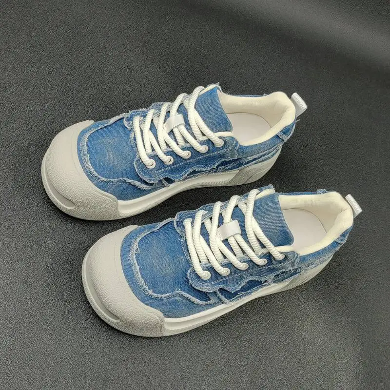 Retro Washed Denim Canvas Shoes-1
